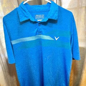 Mens XL Blue Callaway Golf Polo Collared Shirt Breathable